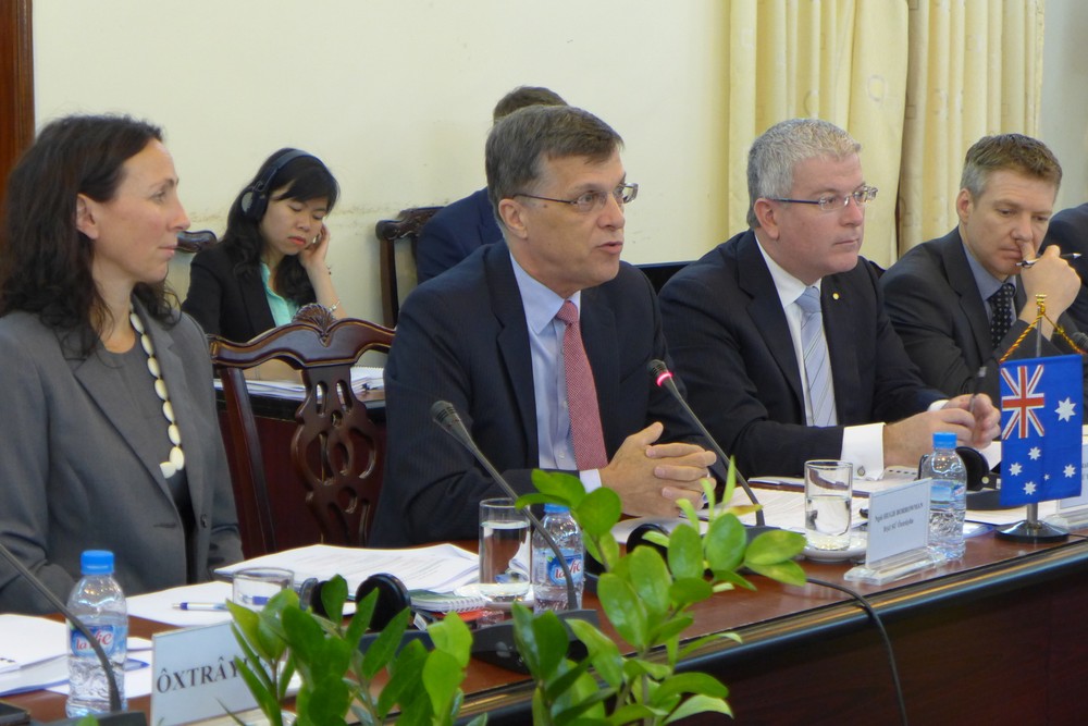 Mr Hugd Borrowman at the recent Australia- Vietnam development cooperation meeting